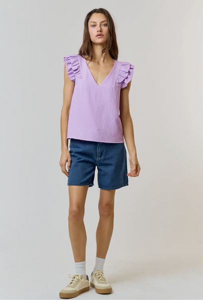 Purple Ruffle Top