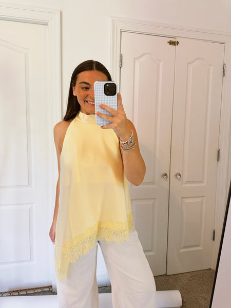Butter Yellow Lace Top