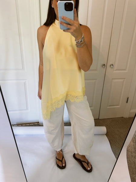 Butter Yellow Lace Top