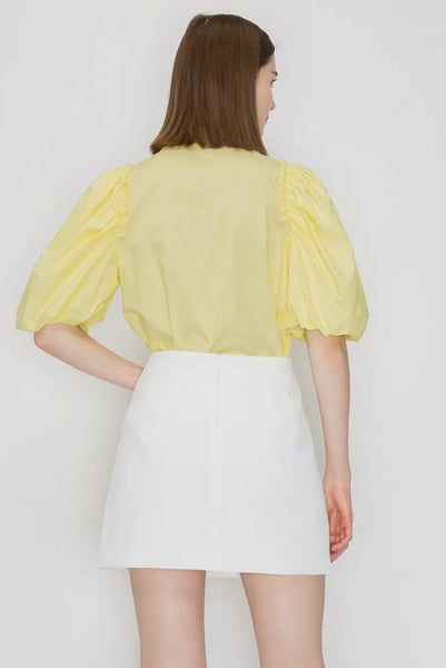 Yellow Puff Sleeve Top