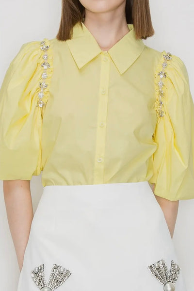 Yellow Puff Sleeve Top