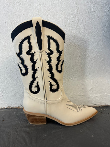 Bone Cowboy Boots