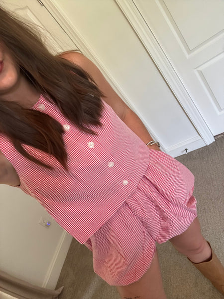 Red Gingham Set