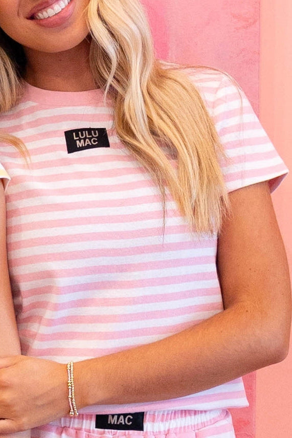 LM-STRIPE BABY DOLL TOP SS-LIGHT PINK