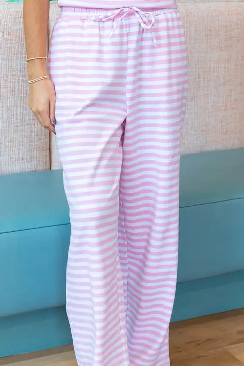 LM-STRIPE Pant-LIGHT PINK