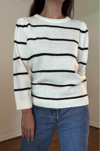 Striped Puff Sleeve Sweater