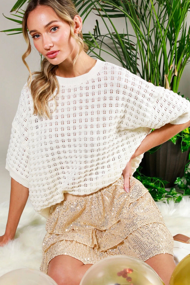 Cream Crochet Top