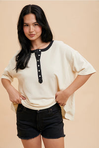 Cream and Black Top