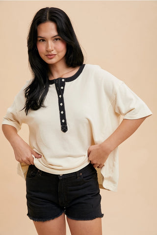 Cream and Black Top