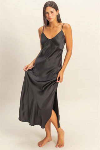 Black Satin Dress