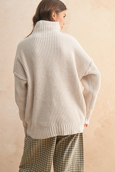 Chenille High Neck Sweater Top