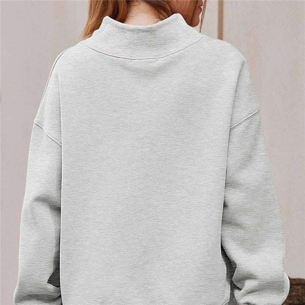Light Grey Mock Neck Pullover