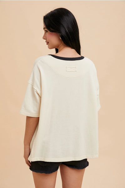 Cream and Black Top