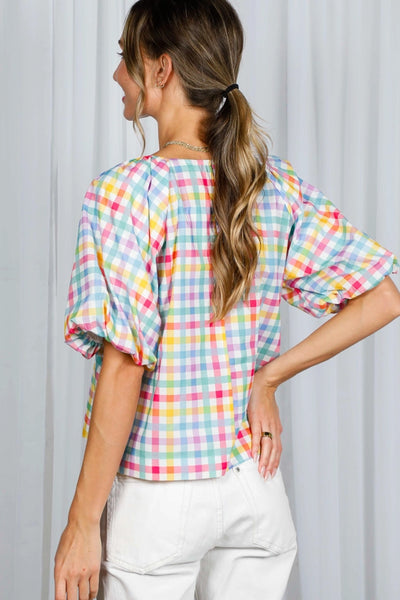 Plaid Blouse Top