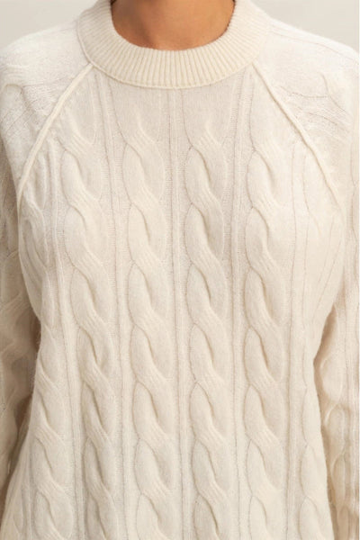 Crew Neck Cable Knit Sweater Pullover