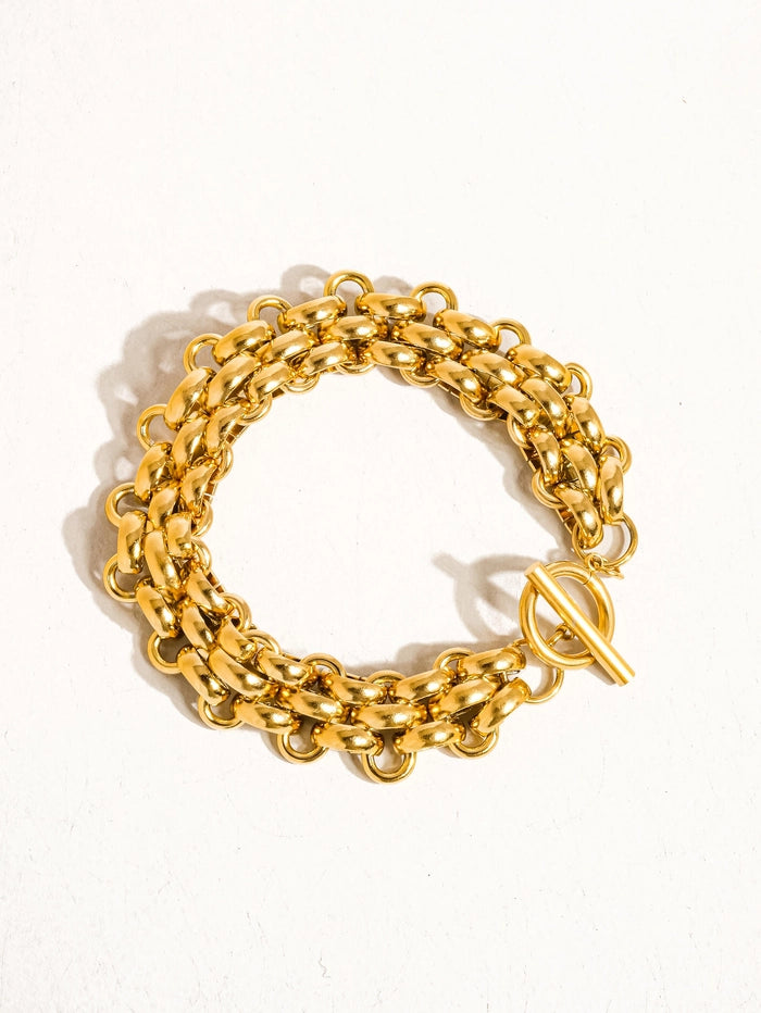 Gold Bold Weave Bracelet