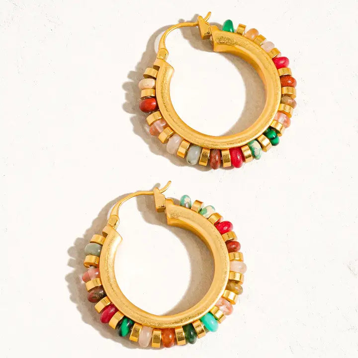 Gold Beaded Earrings